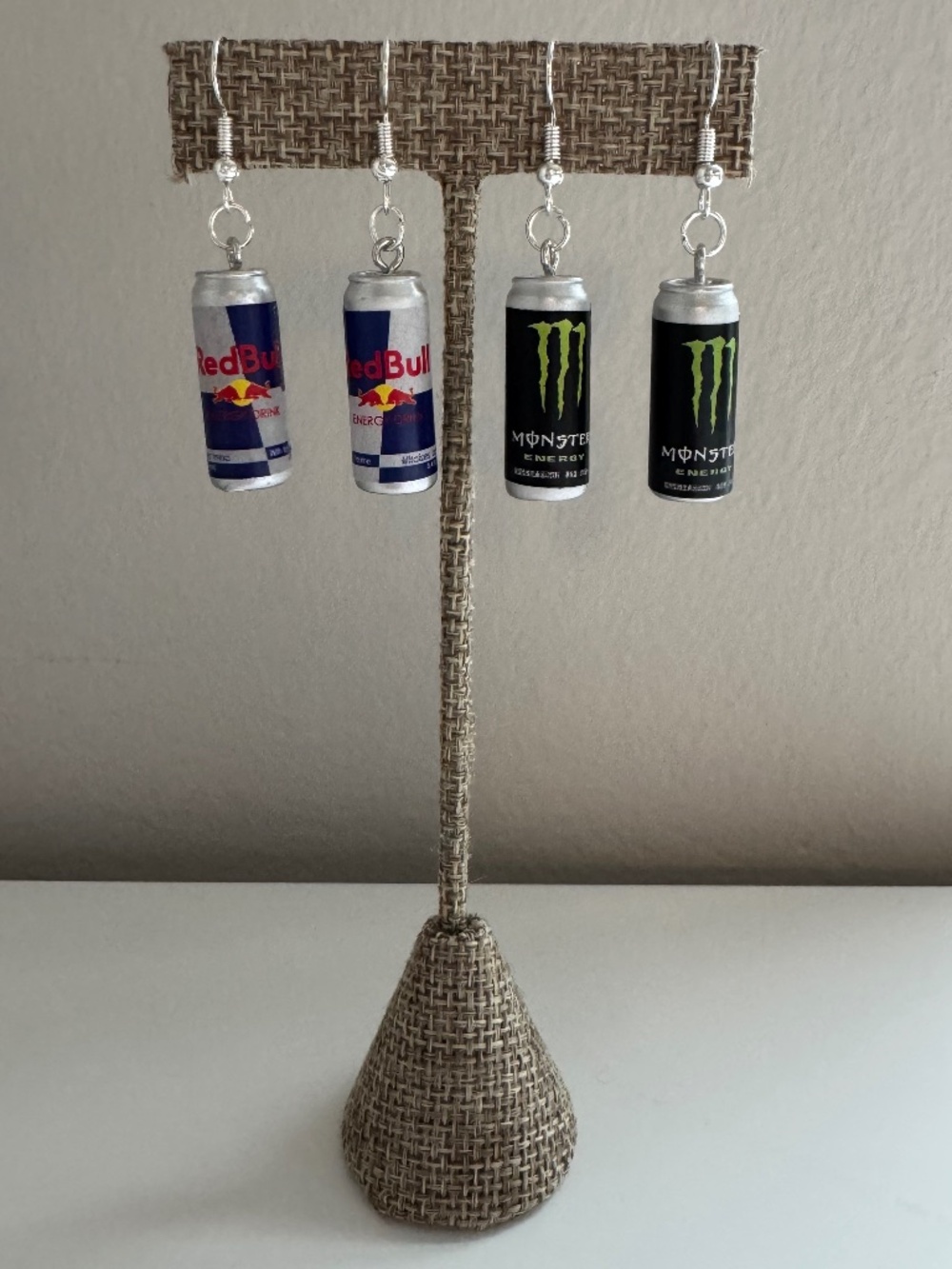 Energy Drink Can Dangle Earrings | Novelty Statement Jewelry | Caffeine Gift